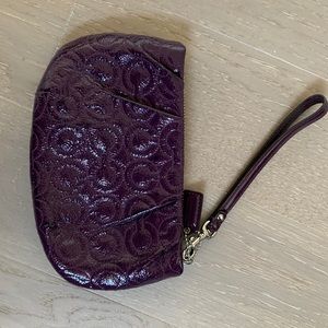 Coach patent leather zipper wristlet